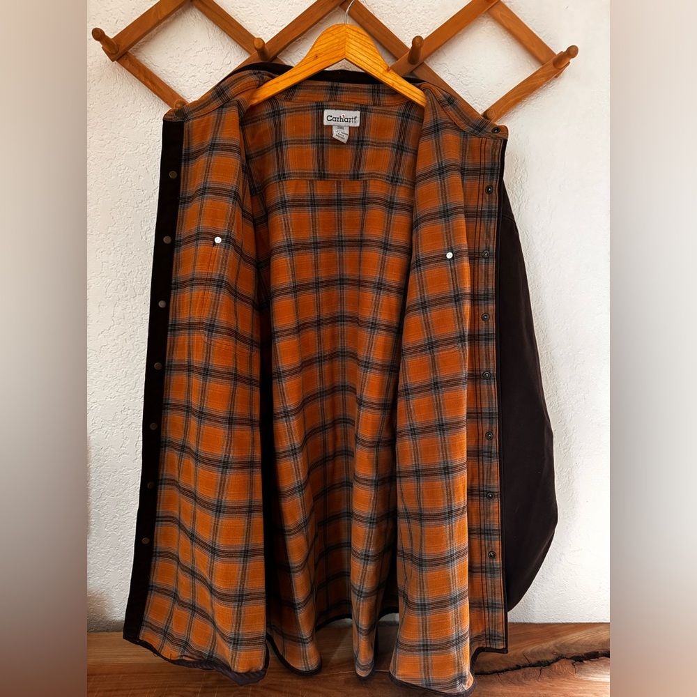 Vintage Carhartt Flannel-lined Canvas Shirt Jacket - Picture 3 of 9
